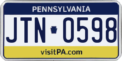 PA license plate JTN0598