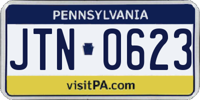 PA license plate JTN0623