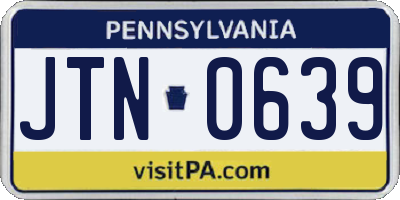 PA license plate JTN0639