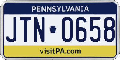 PA license plate JTN0658