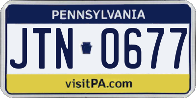 PA license plate JTN0677