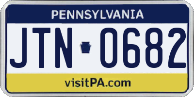 PA license plate JTN0682
