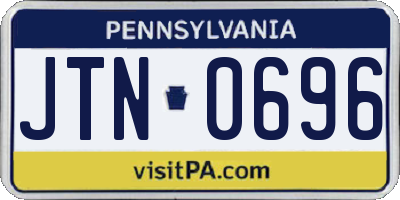PA license plate JTN0696