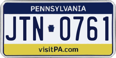 PA license plate JTN0761