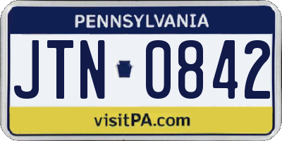 PA license plate JTN0842