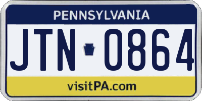 PA license plate JTN0864