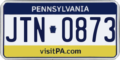 PA license plate JTN0873