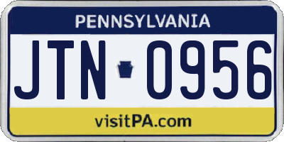 PA license plate JTN0956