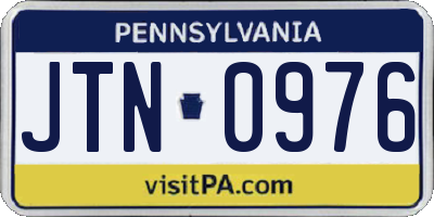 PA license plate JTN0976