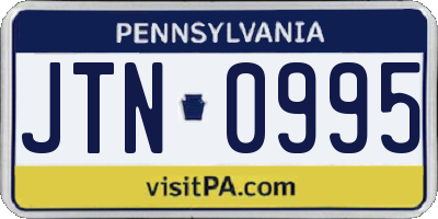 PA license plate JTN0995