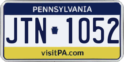 PA license plate JTN1052