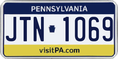 PA license plate JTN1069