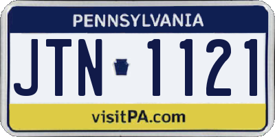 PA license plate JTN1121