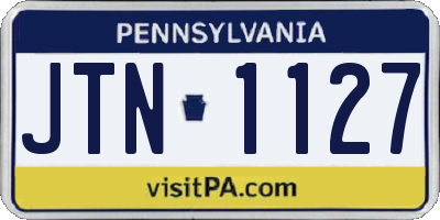 PA license plate JTN1127