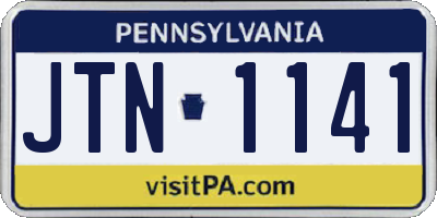 PA license plate JTN1141