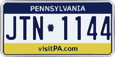 PA license plate JTN1144