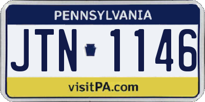 PA license plate JTN1146