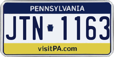 PA license plate JTN1163
