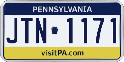 PA license plate JTN1171