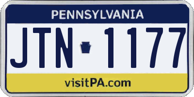 PA license plate JTN1177