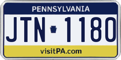 PA license plate JTN1180