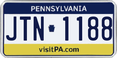 PA license plate JTN1188