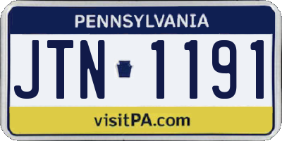 PA license plate JTN1191