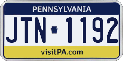 PA license plate JTN1192