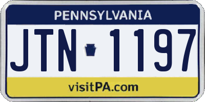 PA license plate JTN1197