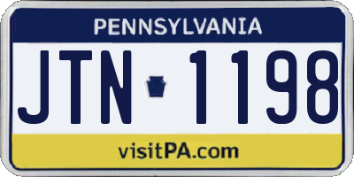 PA license plate JTN1198