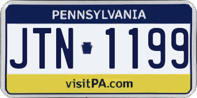 PA license plate JTN1199