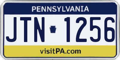 PA license plate JTN1256
