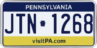PA license plate JTN1268