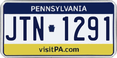 PA license plate JTN1291
