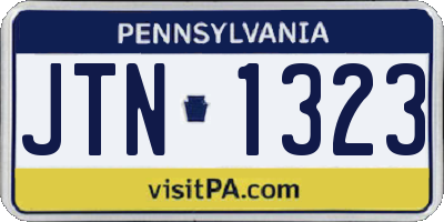 PA license plate JTN1323