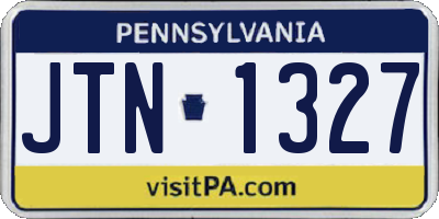 PA license plate JTN1327