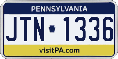 PA license plate JTN1336