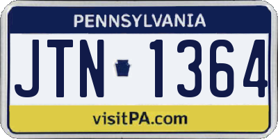 PA license plate JTN1364