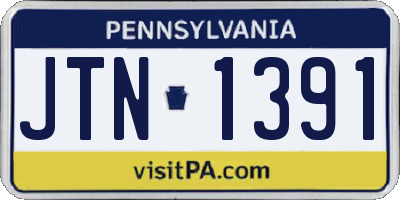 PA license plate JTN1391
