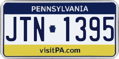 PA license plate JTN1395