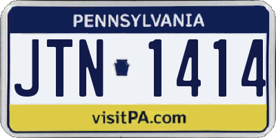 PA license plate JTN1414