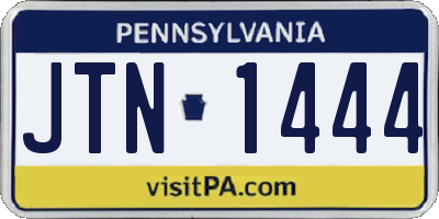 PA license plate JTN1444