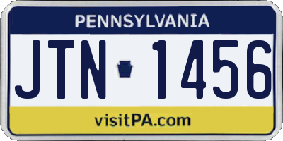 PA license plate JTN1456