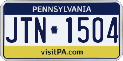 PA license plate JTN1504