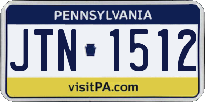 PA license plate JTN1512
