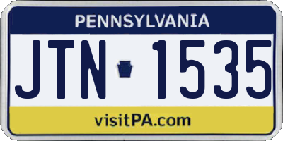PA license plate JTN1535