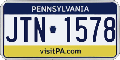 PA license plate JTN1578