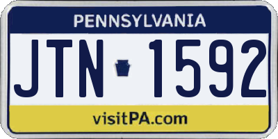 PA license plate JTN1592