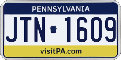PA license plate JTN1609