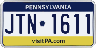 PA license plate JTN1611